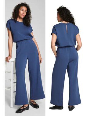 NWT SPANX AirEssentials Cinched Jumpsuit - Faded Indigo Size L